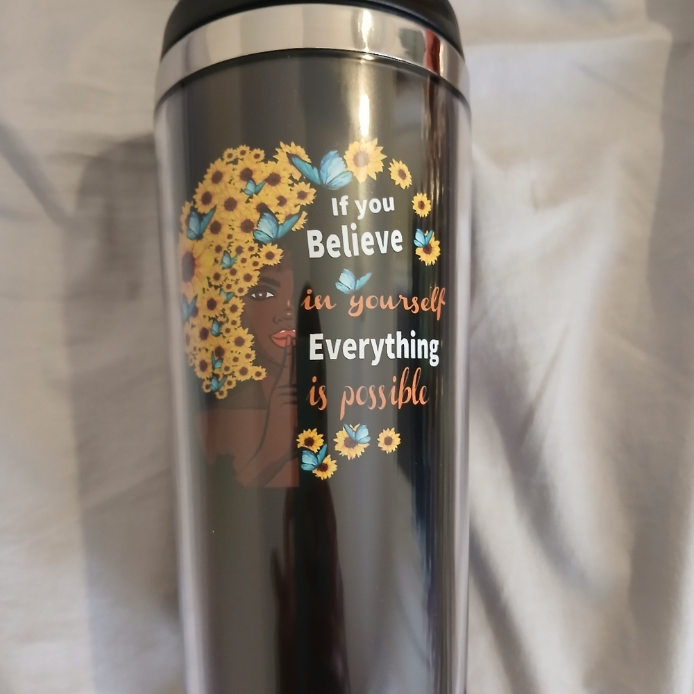 Motivational Quotes Black Drink Tumbler